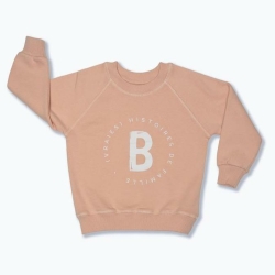 Sweat Enfant coton bio Rose nude