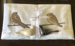 Lot de 2 serviettes (33x33) éponge et savon vanille