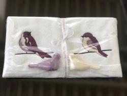 Lot de 2 serviettes (33x33) éponge et savon mauve