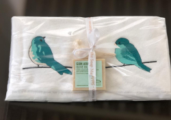 Lot de 2 serviettes (33x33) éponge et savon ACQUA