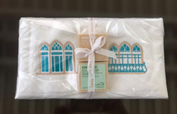 Lot de 2 serviettes éponge 33*33 ARCADES ACQUA + 2 savons