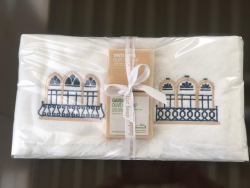 Lot de 2 serviettes éponge 33*33 ARCADES MARINE + 2 savons