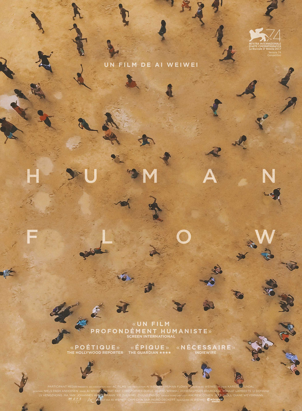 Human Flow, un film documentaire réalisé par l'artiste dissident chinois Ai Weiwei